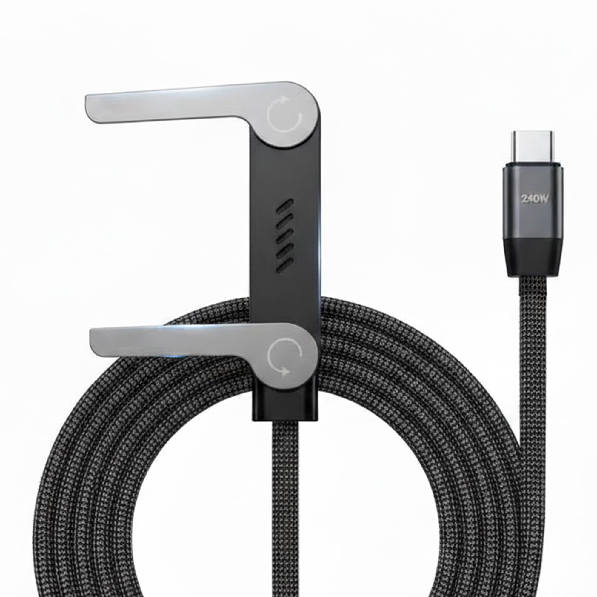 Photo 1 of 240W Invisible Stand Type C Charger | 240W Ultra-Fast Charging Cable with Stand Compatible for Tablet, PC, Iphone & Android Mobile | Highly Durable USB-C to USB-C Braided Fast Charging Cable