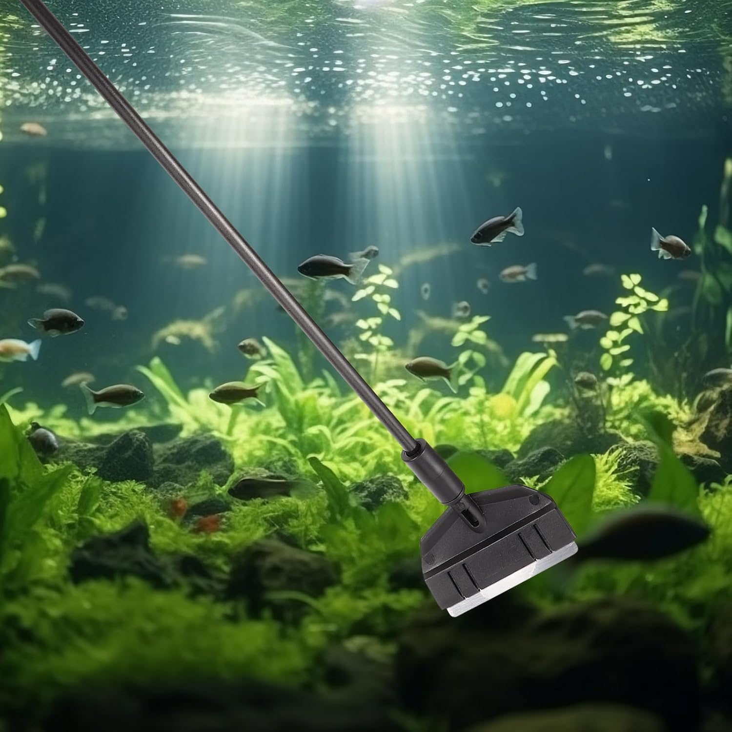TEHAUX Aquarium Scraper Brush with Comfortable Grip and Ergonomic Design Plastic Fish Tank Cleaning Tool for Efficient and Fish Tank Maintenance
