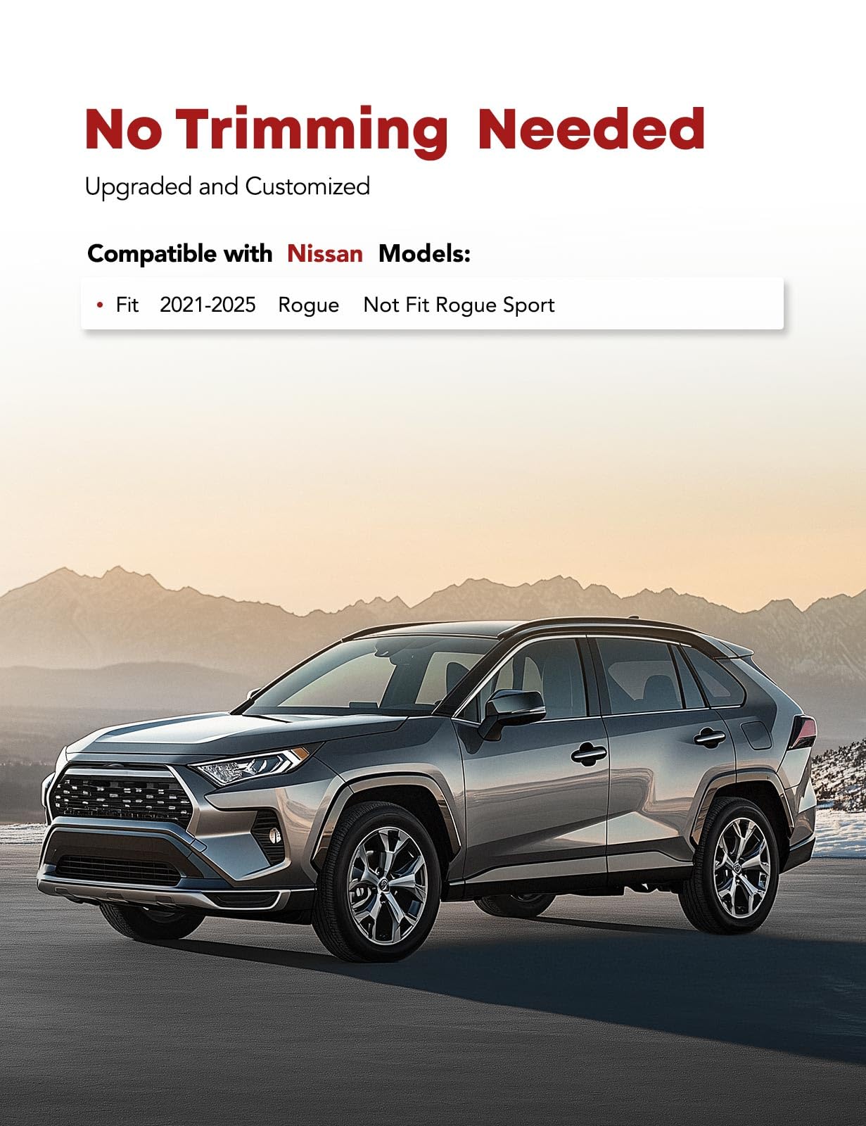 YHTAUTO Floor Mats Cargo Mat Fit 2021-2026 Nissan Rogue Not Rogue Sport TPE All Weather Floor Liner Odorless — view 2