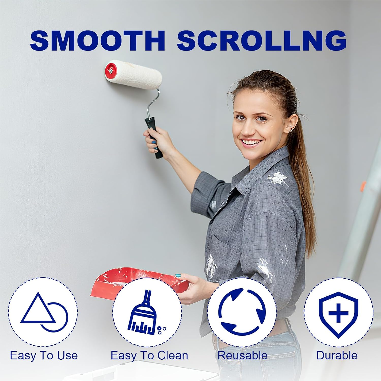 12 Pcs 3.5 Inch Mini Paint Roller Frame, 12 Inch Handle Painting Roller Tool Brush Painting Supplies for Wall Detail Work, Home Paint