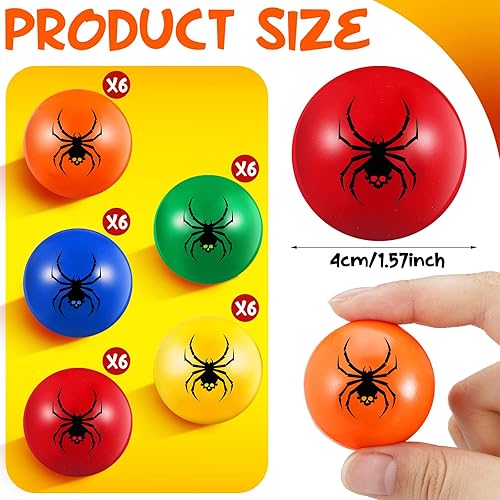 Miniatura 3 de Wettarn 30 bolas de araña para el estrés a granel de 1.57 pulgadas, bola de alivio de la ansiedad sensorial para niños, mini bolas de alivio para
