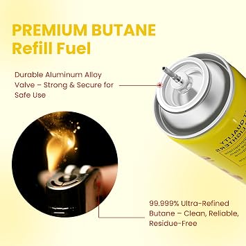 Spozer Butane Refill Ultra Refined Universal Lighter Fluid 300ml, 2 Pack