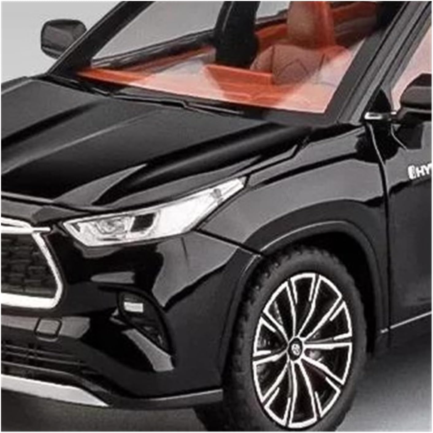 Scale car Model 1:24 for Highlander SUV Model Diecast Alloy Car Model Highly Restored Real Car Off-Road Vehicles Car Model Suitable for Display(Red)
