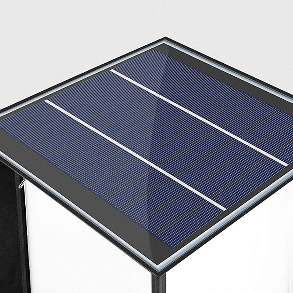 Moderne Solar-Pfostenleuchten for Landschaftsdecks, traditionelle schwarze quadratische wasserdichte Säulenlampe, Außenzaunsäulenleuchte(21 * 26cm)