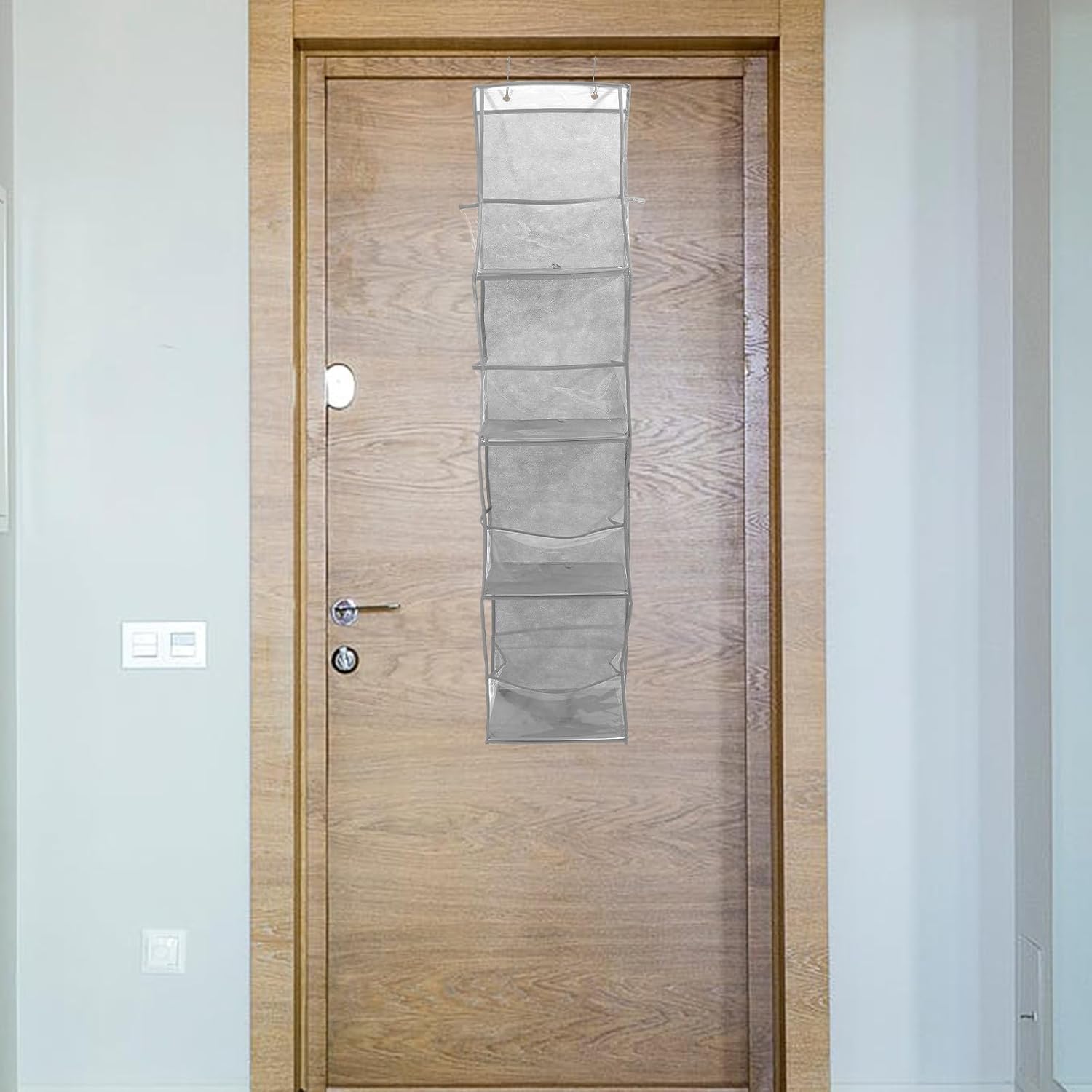Door Shoe Organizer, Four-layer Gray Storage Bag