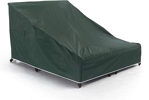 Miniatura 1 de Covermates Fundas para tumbona doble, material ligero, resistente a la intemperie, dobladillo elástico, fundas para asientos y sillas, color verde