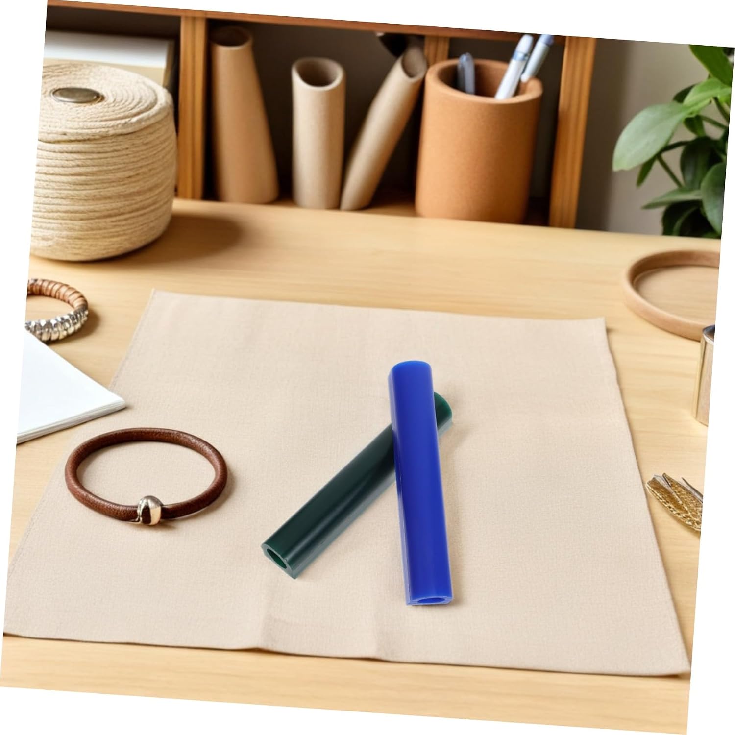Blue Wax Ring Carving Tube Set with Sculpting Knife, 3pcs