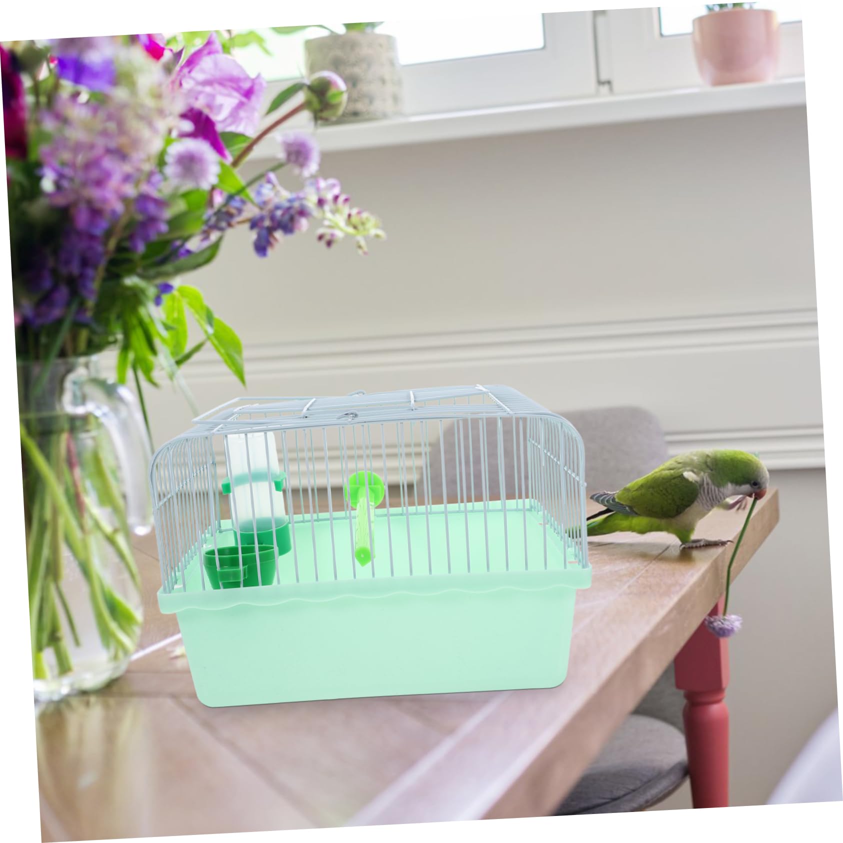 VANZACK Portable Vogelkäfig Für Sittiche Geräumiger Transportkäfig Mit Sitzstange Futterbox Und Wasserflasche Für Und Ausflüge Mit Kleinen Haustieren