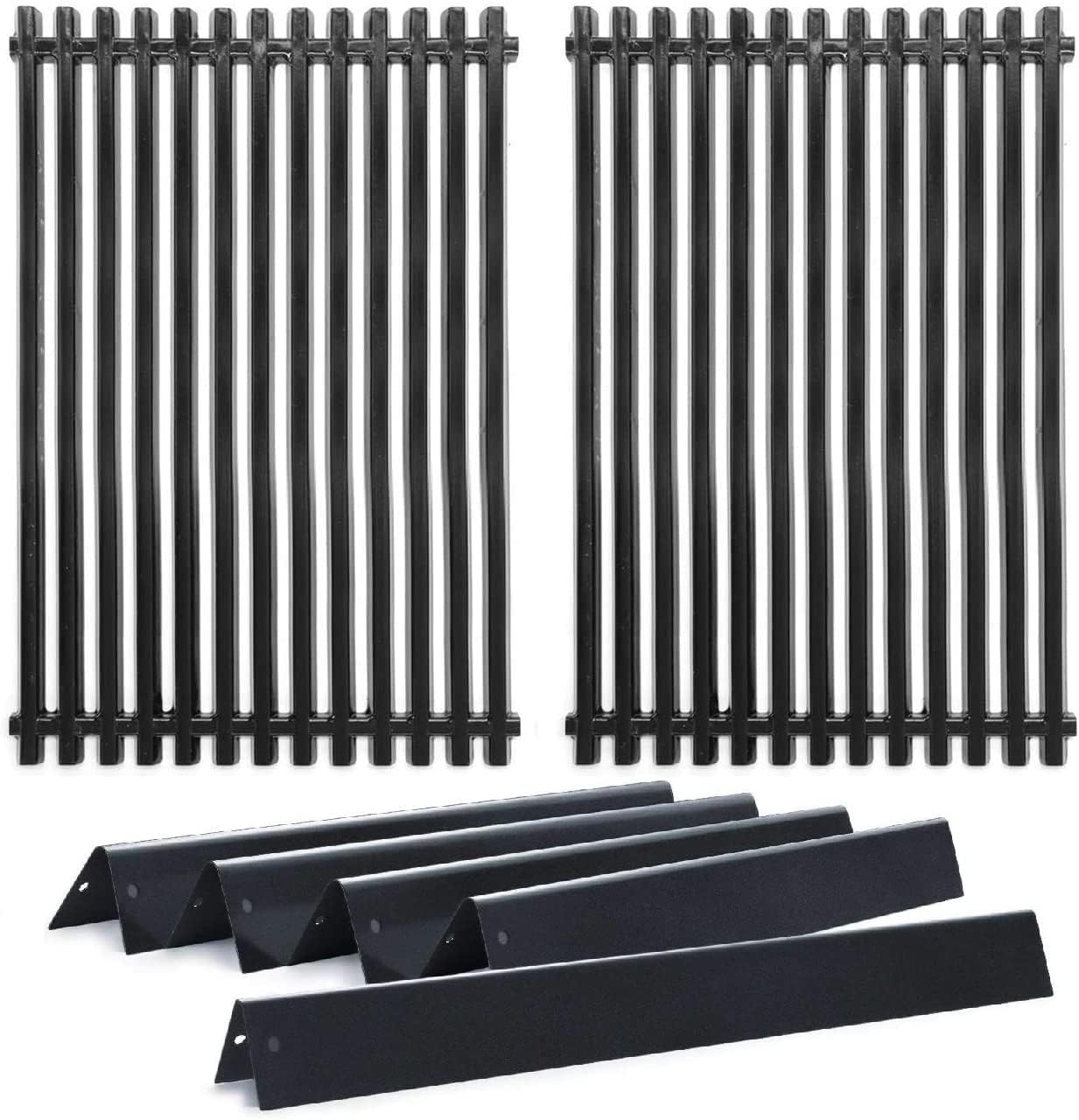 Hongso 17.4" Cooking Grill Grates 7525, 22.5" Flavorizer Bars 7536 Replacement Parts for Weber Spirit E-310, Spirit E-320, Spirit 700, Weber 900, Genesis Silver B/C Grill