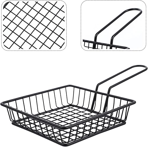 Miniatura 5 de ZzzaNa Mini cestas cuadradas para freír cesta de papas fritas pequeñas, cestas de papas fritas, soporte de malla, colador de alimentos, herramienta