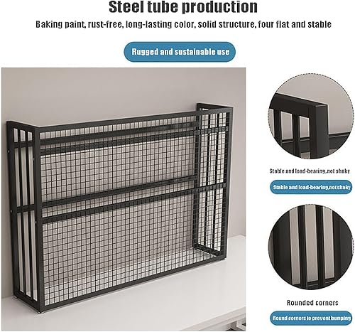 Miniatura 7 de Estantería de escritorio de 2 niveles para escritorio de computadora, estantería de madera para encimera, estantería de escritorio para computadora,