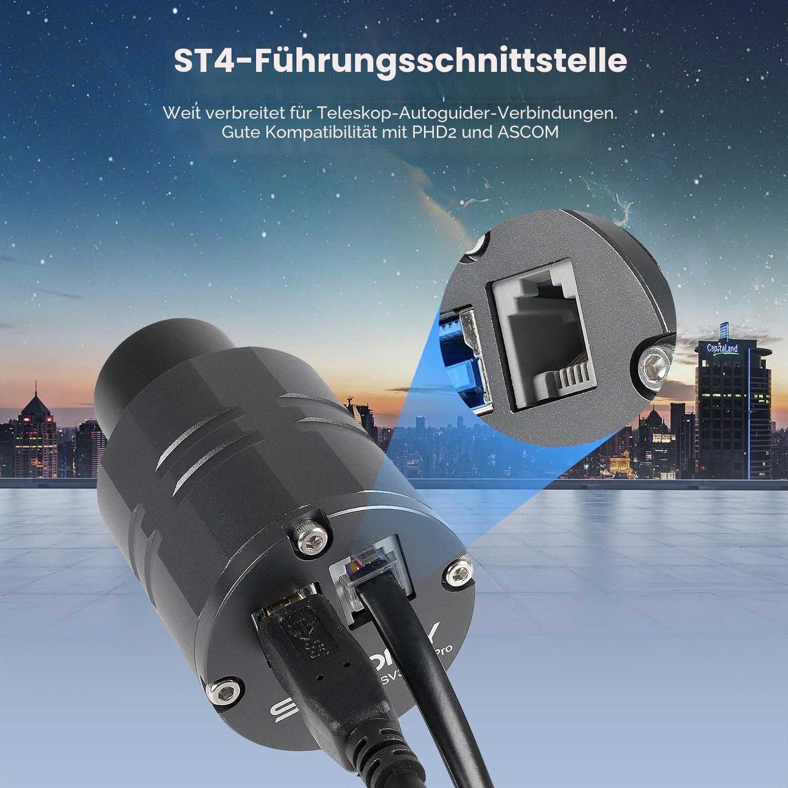 Svbony SV305C Pro Teleskop Kamera, Astro Kamera 1,25'', IMX662 CMOS Sensor, 2MP USB3,0, 128MB DDR, Geringes Ausleserauschen, ST4-Führung, Teleskopzubehör für Astrofotografie