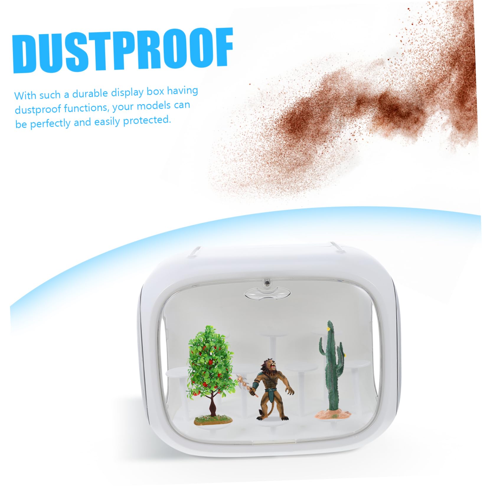 Vitrina de Figuras de Gran Capacidad en Color Blanco para Escritorio