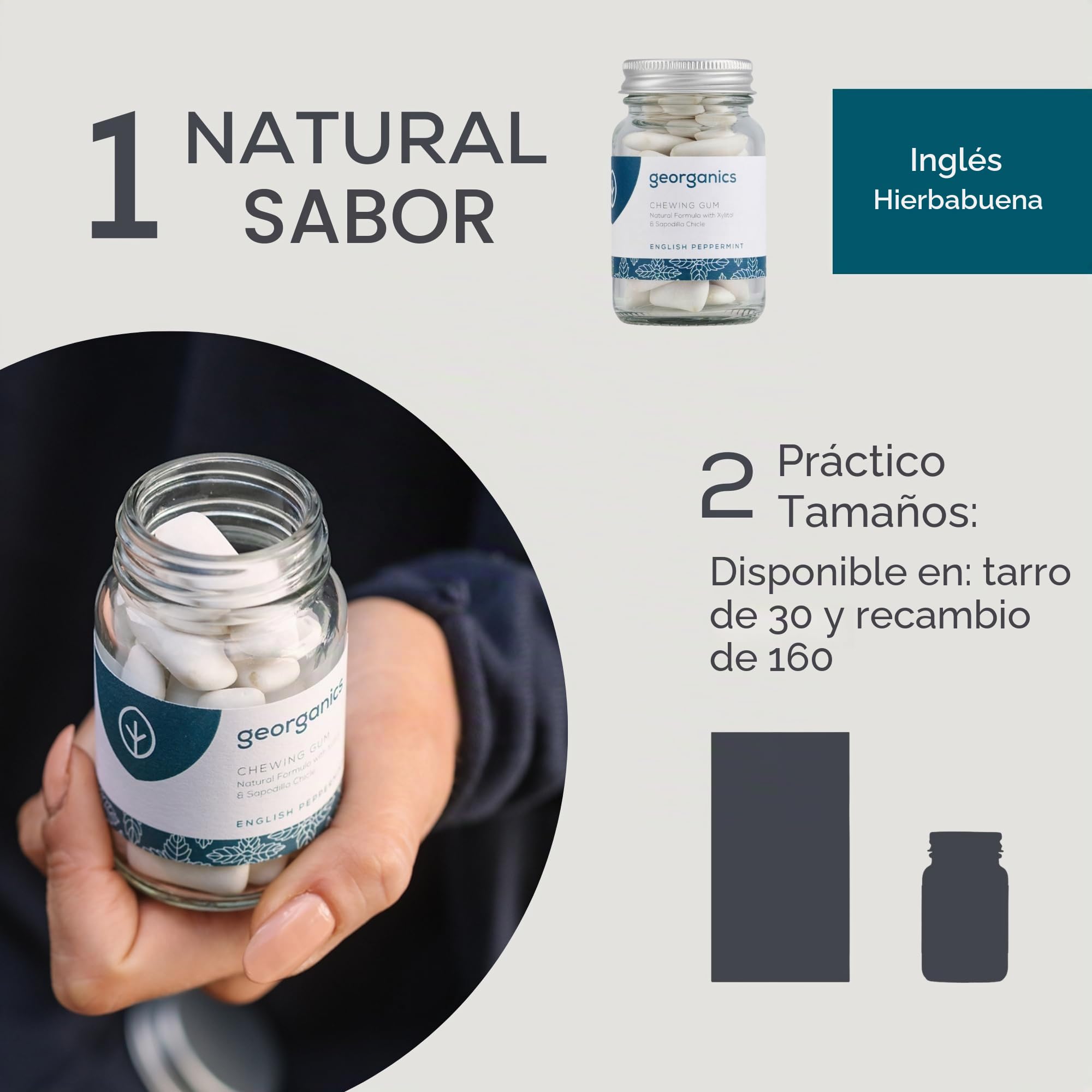 Chicle natural Menta 160uds
