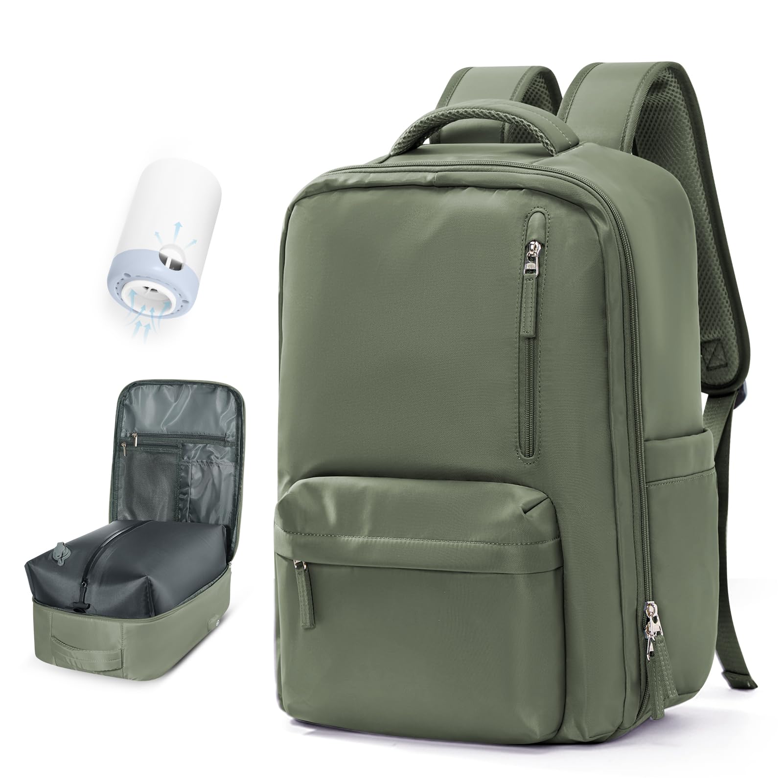 BJLFS Borse da Cabina per Ryanair 40×20×25 Zaino da Viaggio con Sottovuoto Bagaglio a Mano Easyjet 45×36×20,Zaino con sistema di compressione,Zaino Casual per laptop da 14 pollici per scuola