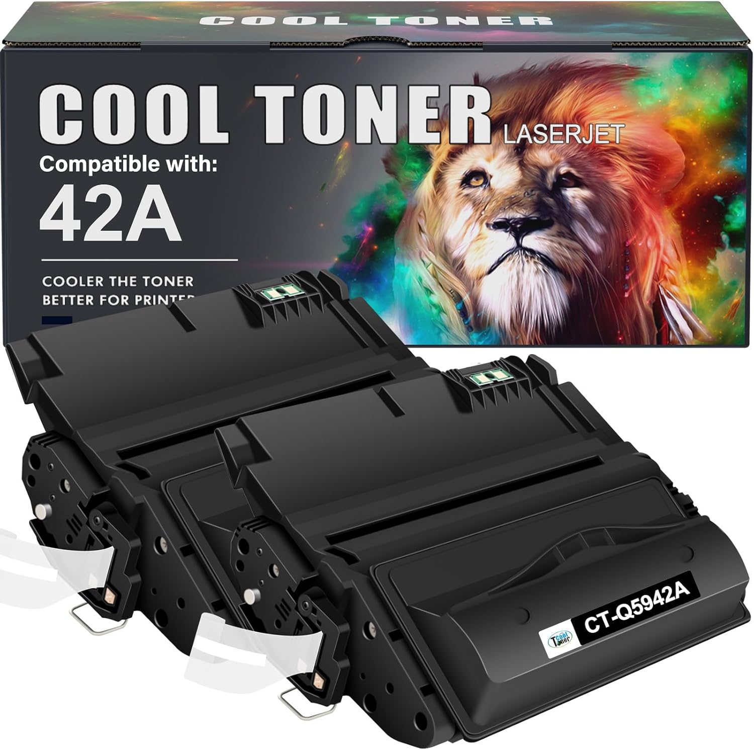 Cool Toner Compatible Toner Cartridge Replacement for HP 42A Q5942A 42X Q5942X Q1338A for HP 4250 4200 4350 4300 4250N 4240 4350N 4250TN 4250DTN 4350DTN 4350TN Printer Ink (Black, 1-Pack)