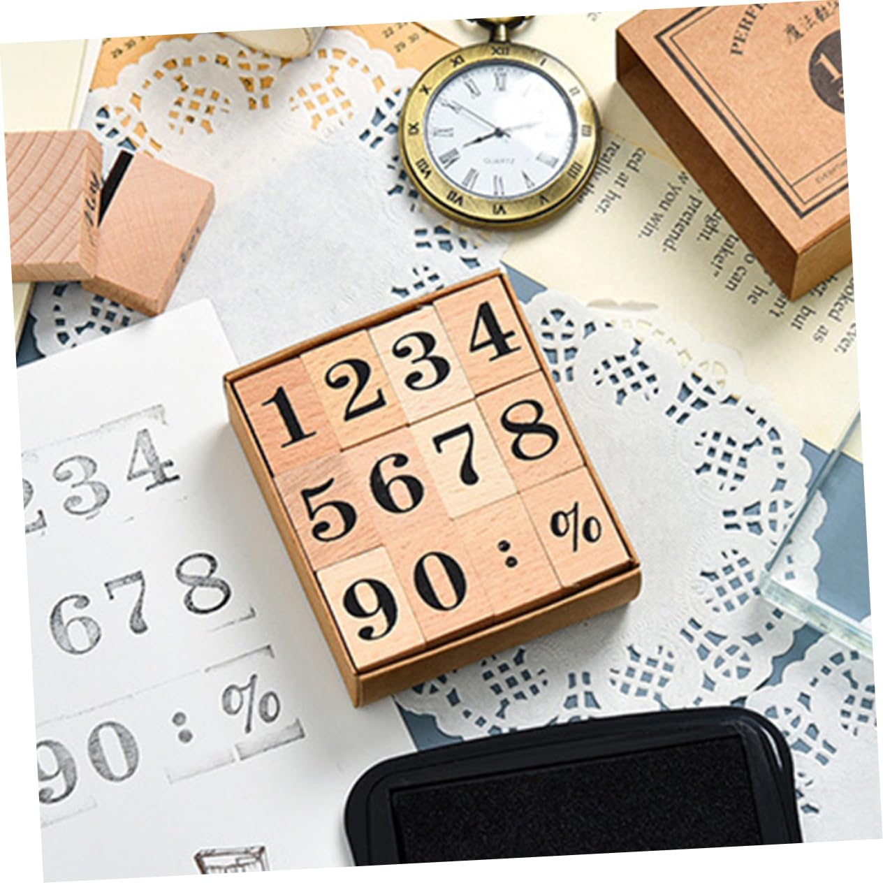 DOITOOL 5 Set Timbro Con Sigillo In Legno Timbro Per Etichette Forever Crafts Con Alfabeto Con Multiuso Per Diario pezzi * 5