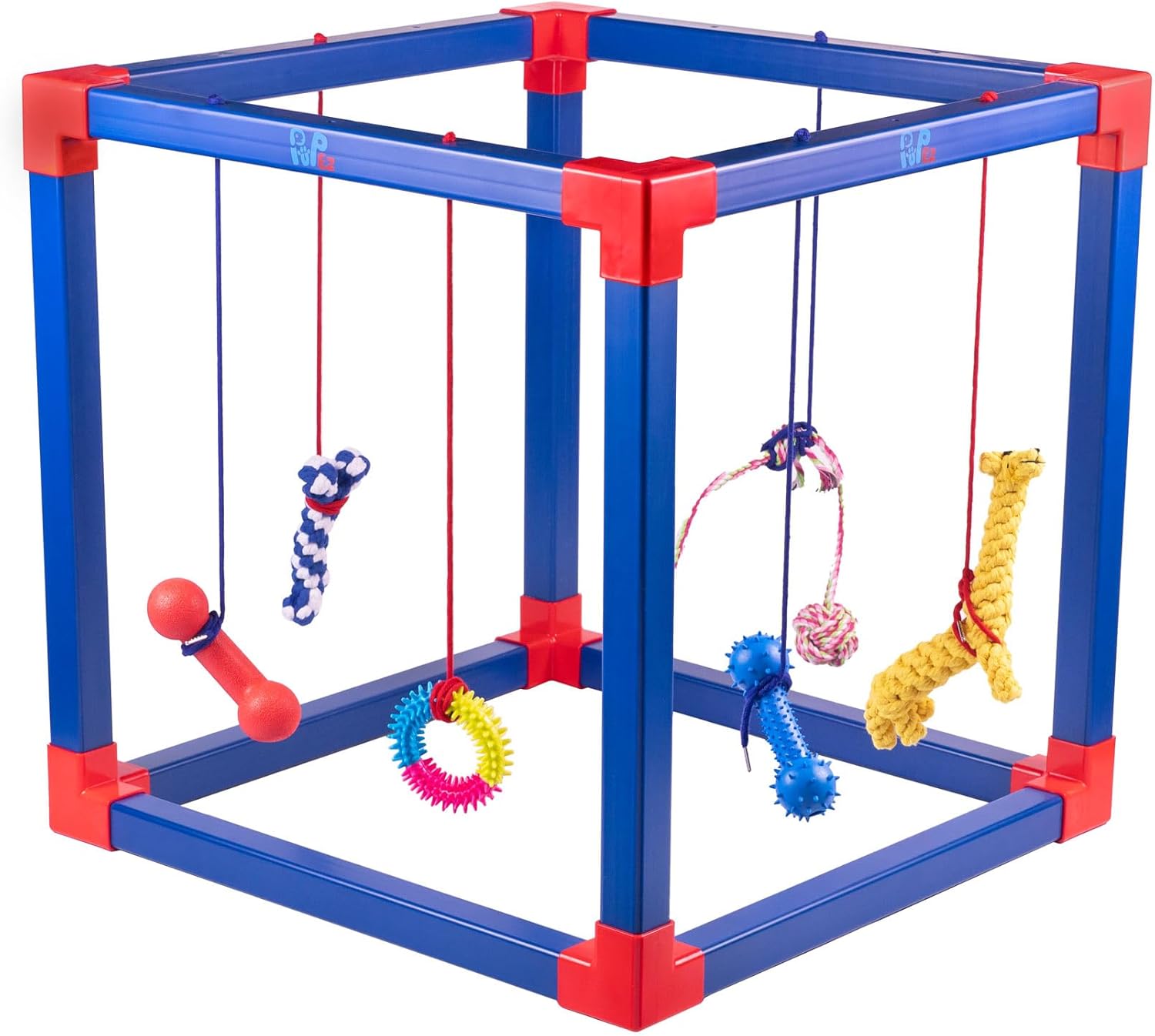 Pet Supplies PUPez Dog Play Gym 24"x24"x24" Veterinarian Approved Toys Included