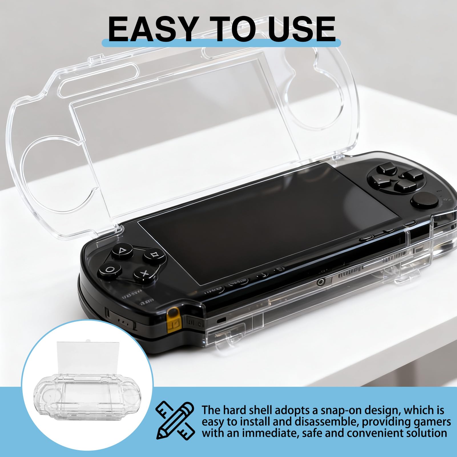 KAKUPPA Transparent Hard Case for PSP 2000 3000, Clear Crystal
