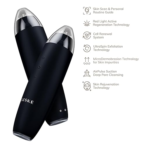 Miniatura 4 de GESKE SmartAppGuided MicroDermabrasion Blackhead Remover 7 en 1 Removedor de puntos negros Limpiador eléctrico de poros Innovadora taza de vacío