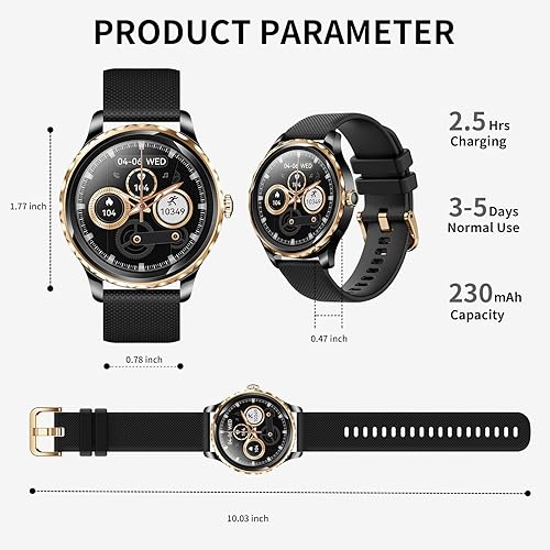 Miniatura 7 de Relojes inteligentes para mujer reloj inteligente con respuesta para teléfonos Android iOS IP67 impermeable actividad física con pantalla táctil