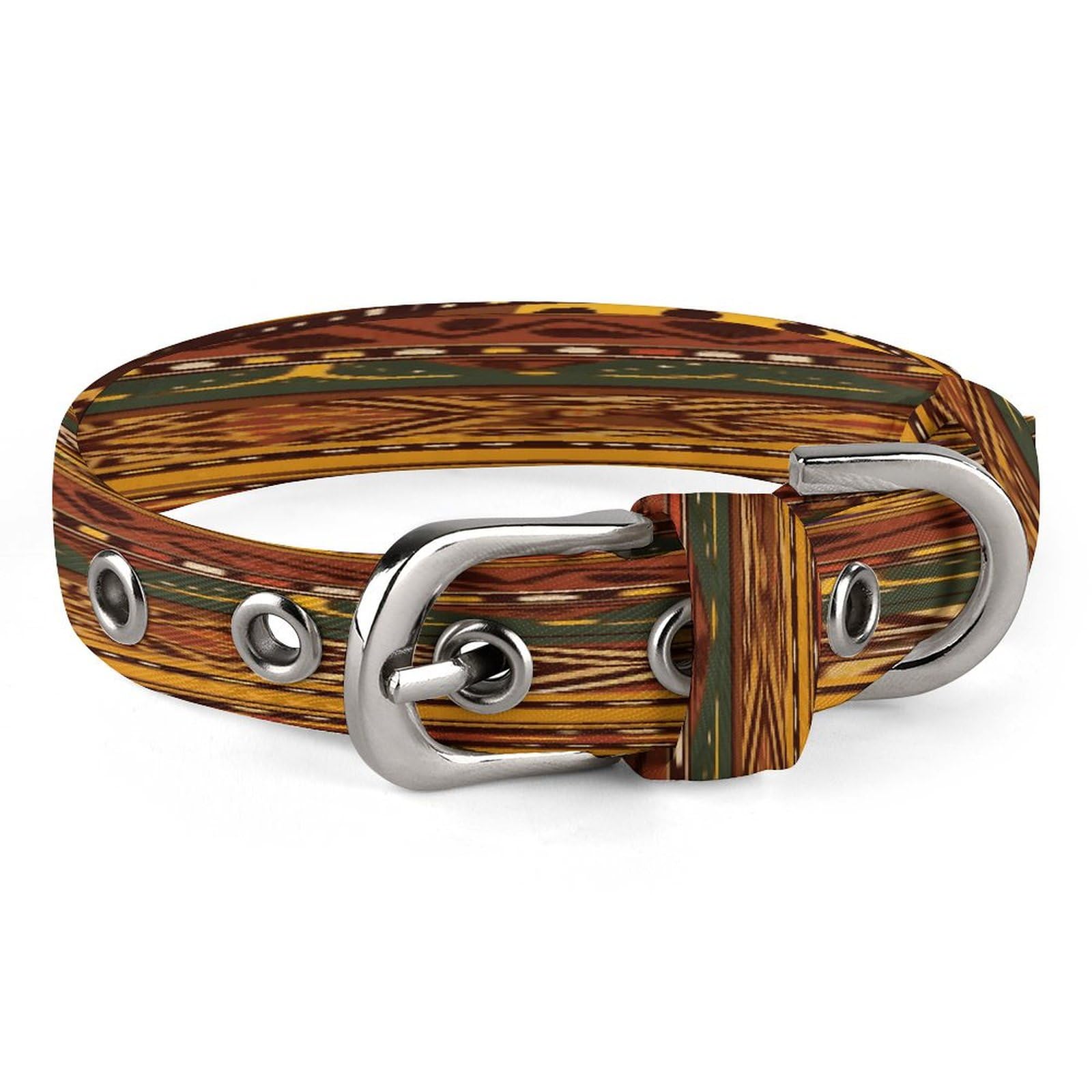 Collier réglable en acier inoxydable motif africain pour chien et chat