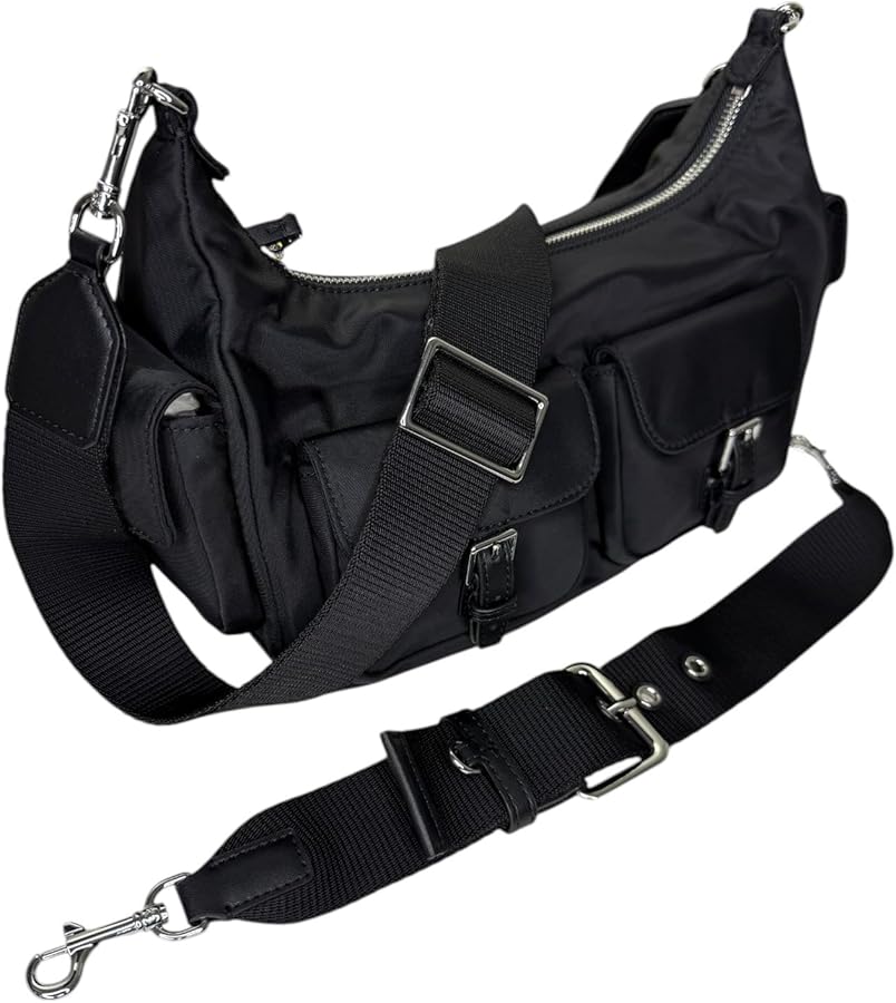 Tory Burch Women's Nylon Convertible Shoulder Crossbody Bag (Black