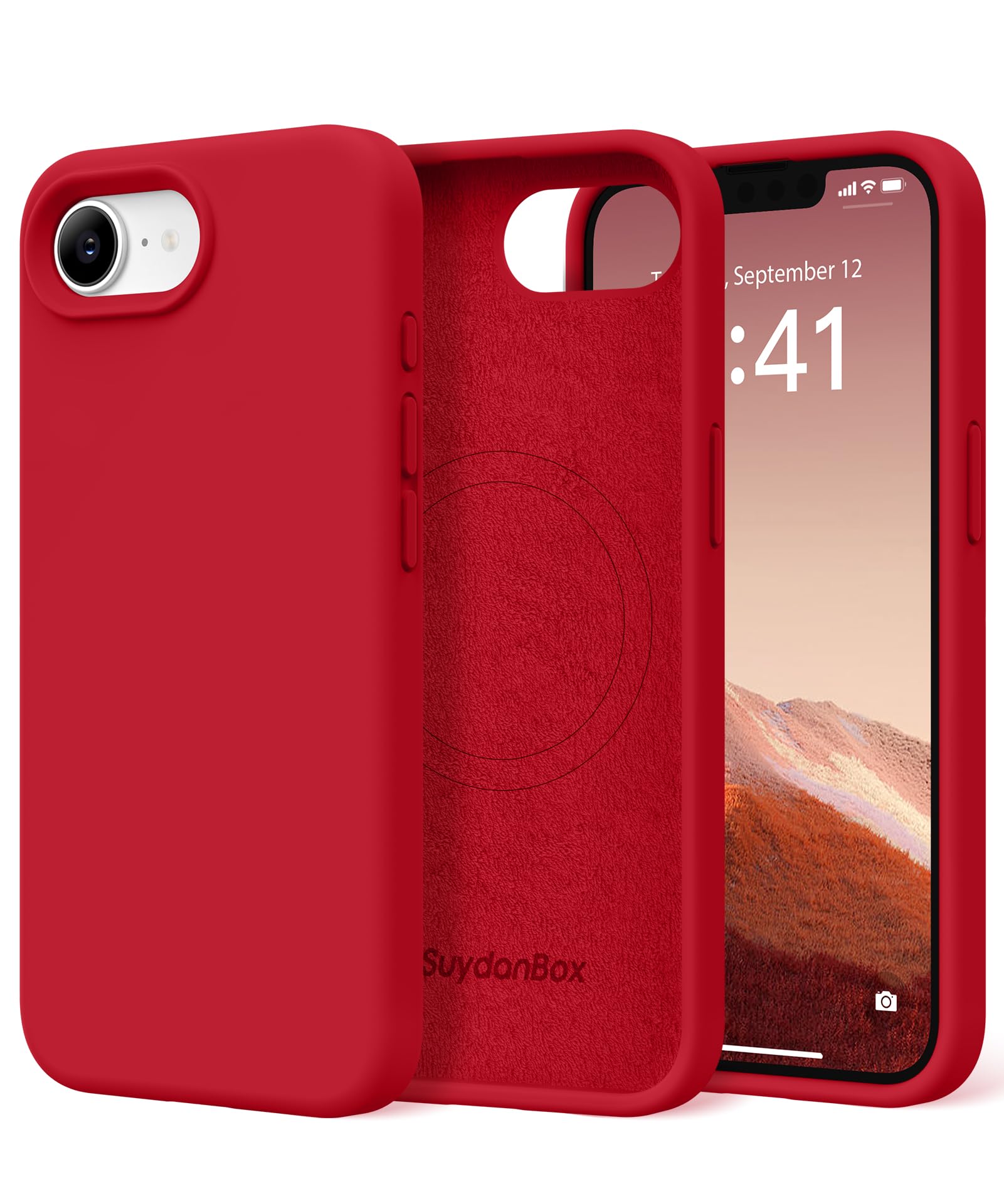 Magnetic for iPhone 17e/iPhone 16e Case Silicone Deep Red