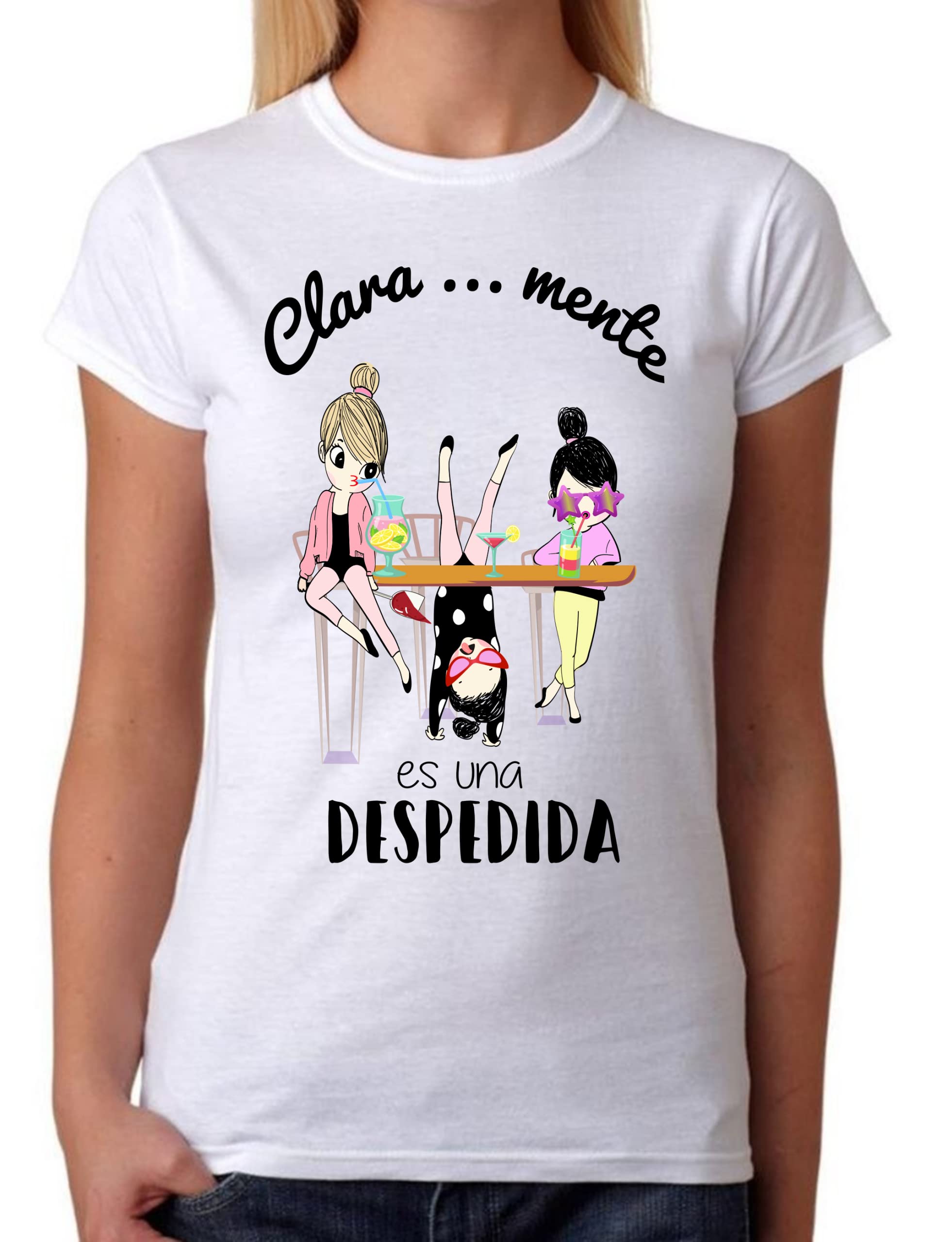 Camiseta Despedida Soltera Clara Mente es una Despedida. Camiseta Divertida para Las Amigas de la Novia. Boda.