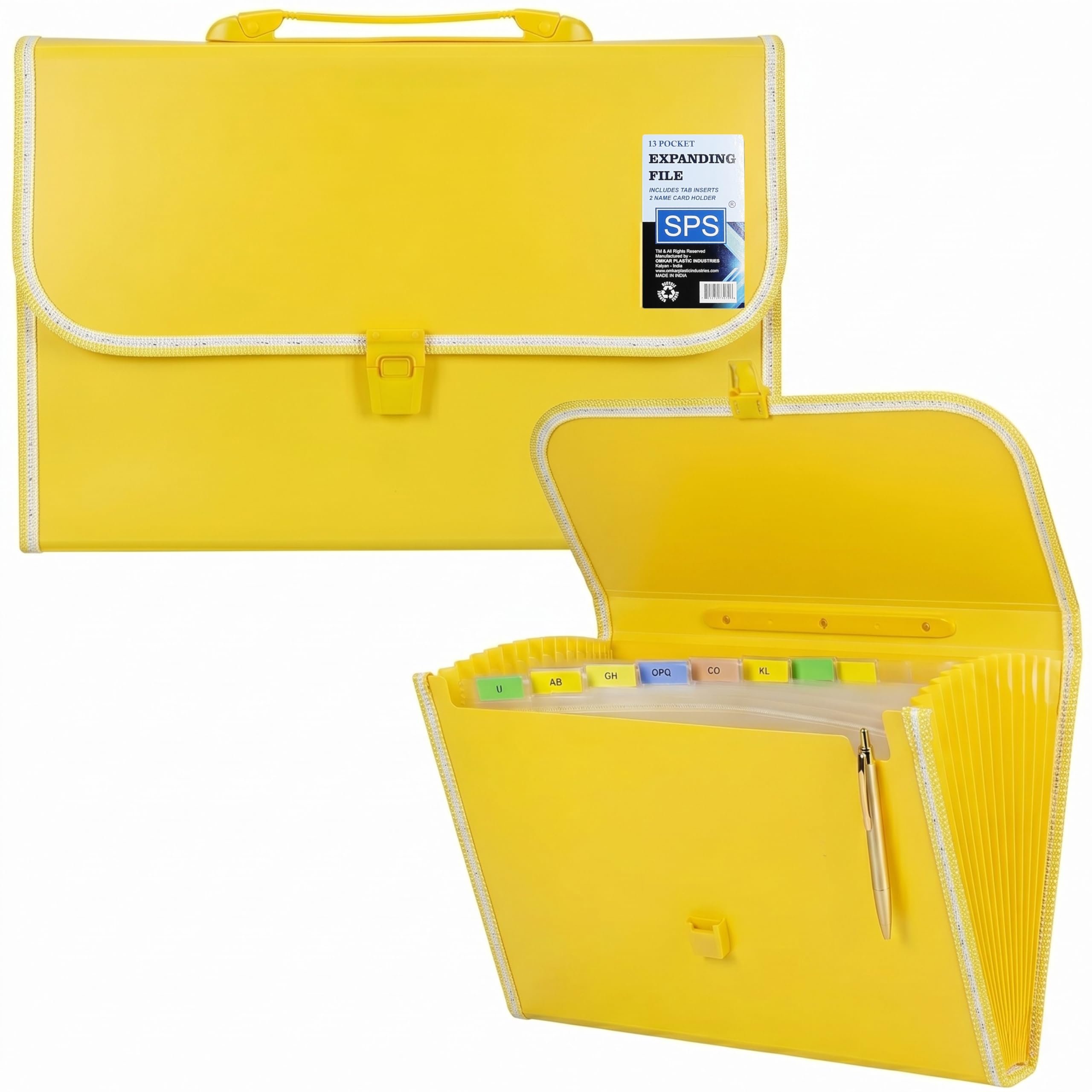 SPS 13 Pocket Expanding File Folder with Buckle Closure,Label Index and Handle for A4/Foolscap/Legal Documents (Grey) — Amazon image 11