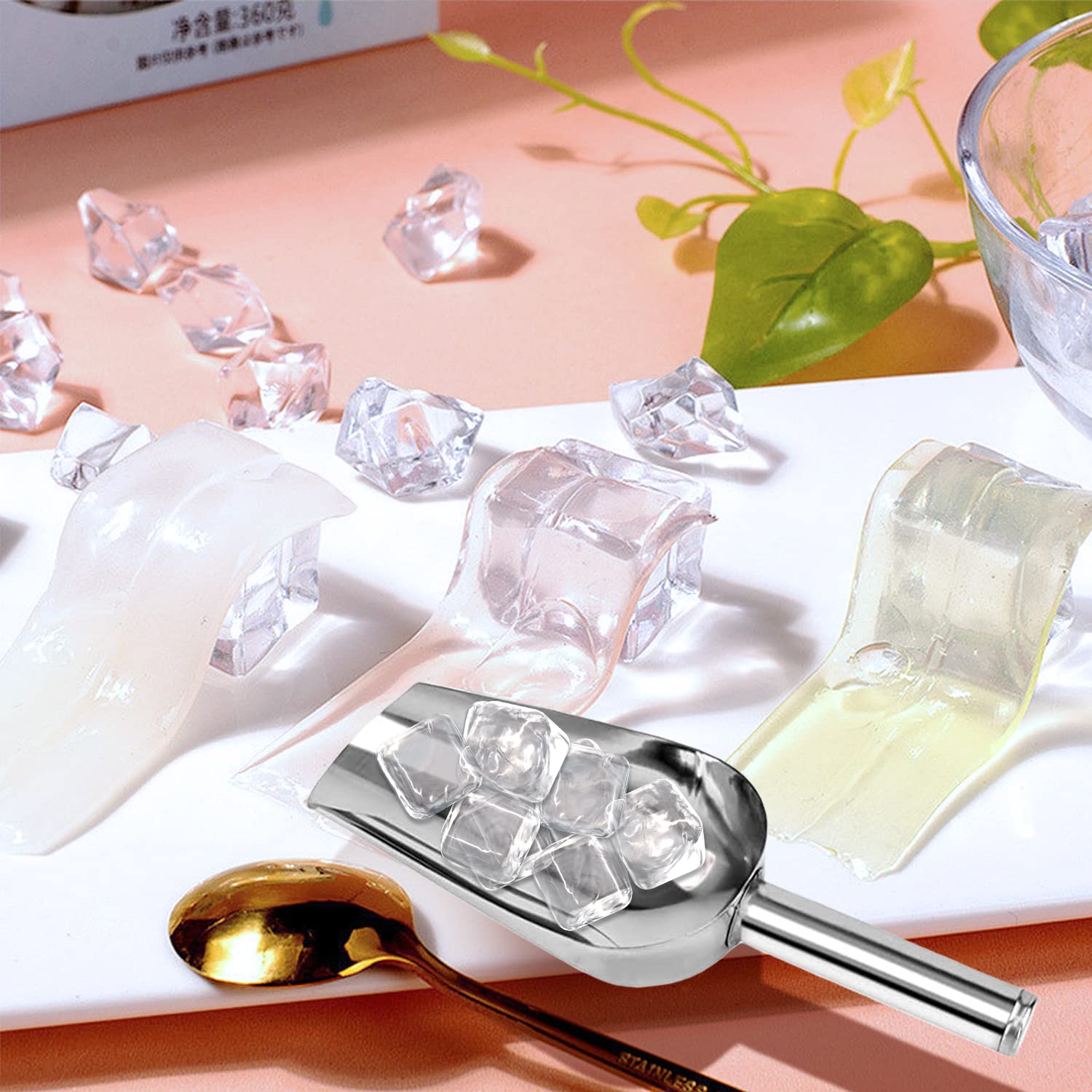 Set 2 Palette E 2 Pinze Per Ghiaccio In Acciaio Inox - Per Bar, Cucina, Feste - Foto 9