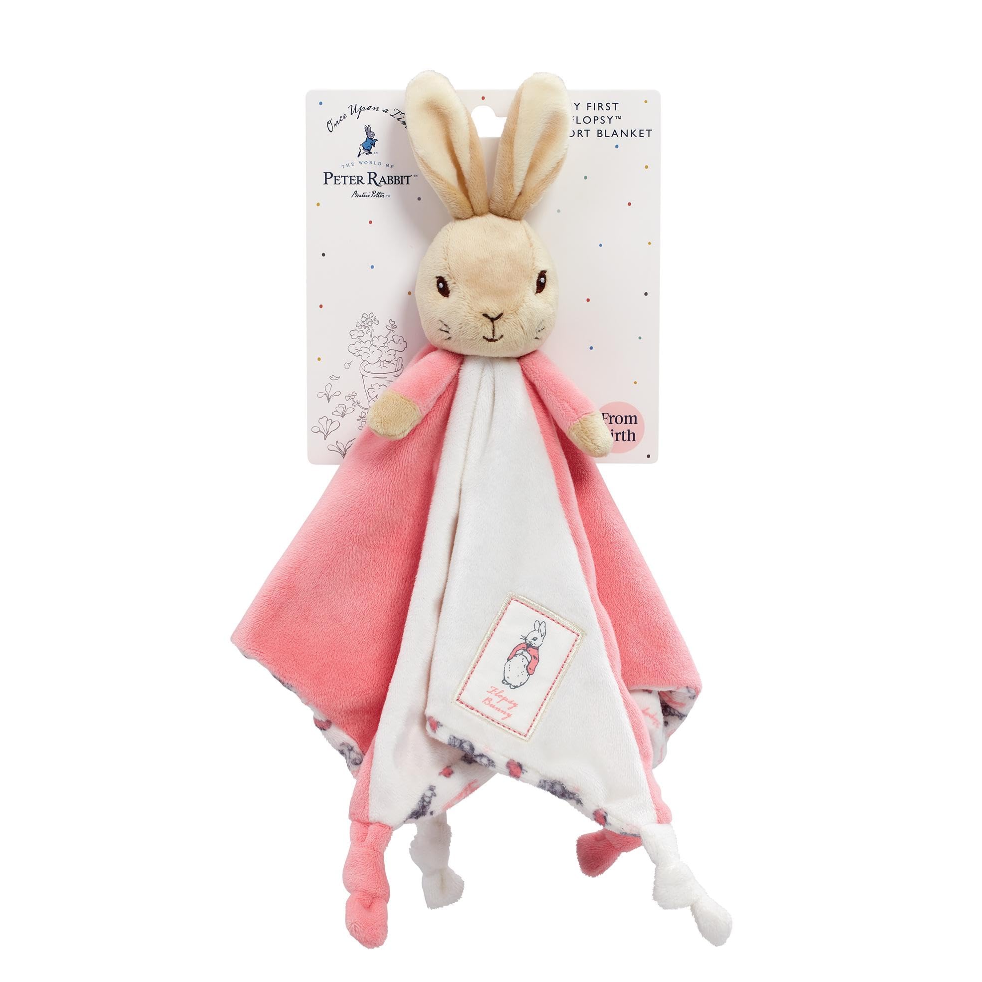 Official Beatrix Potter Flopsy Bunny Comfort Blanket - Peter Rabbit Soft Toy Comforter