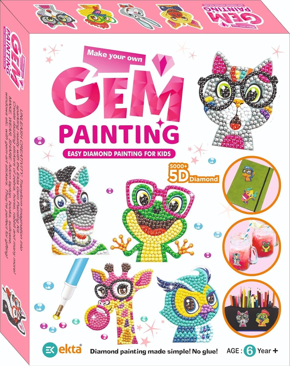 FairyFrolic Gem Painting Kit for Kids – 5000+ Diamonds | DIY Diamond Painting Craft Set | Art & Craft Activity for Girls & Boys | Sparkling Mosaic Art Kit | Creative Gift for Kids Ages 6+-image-11