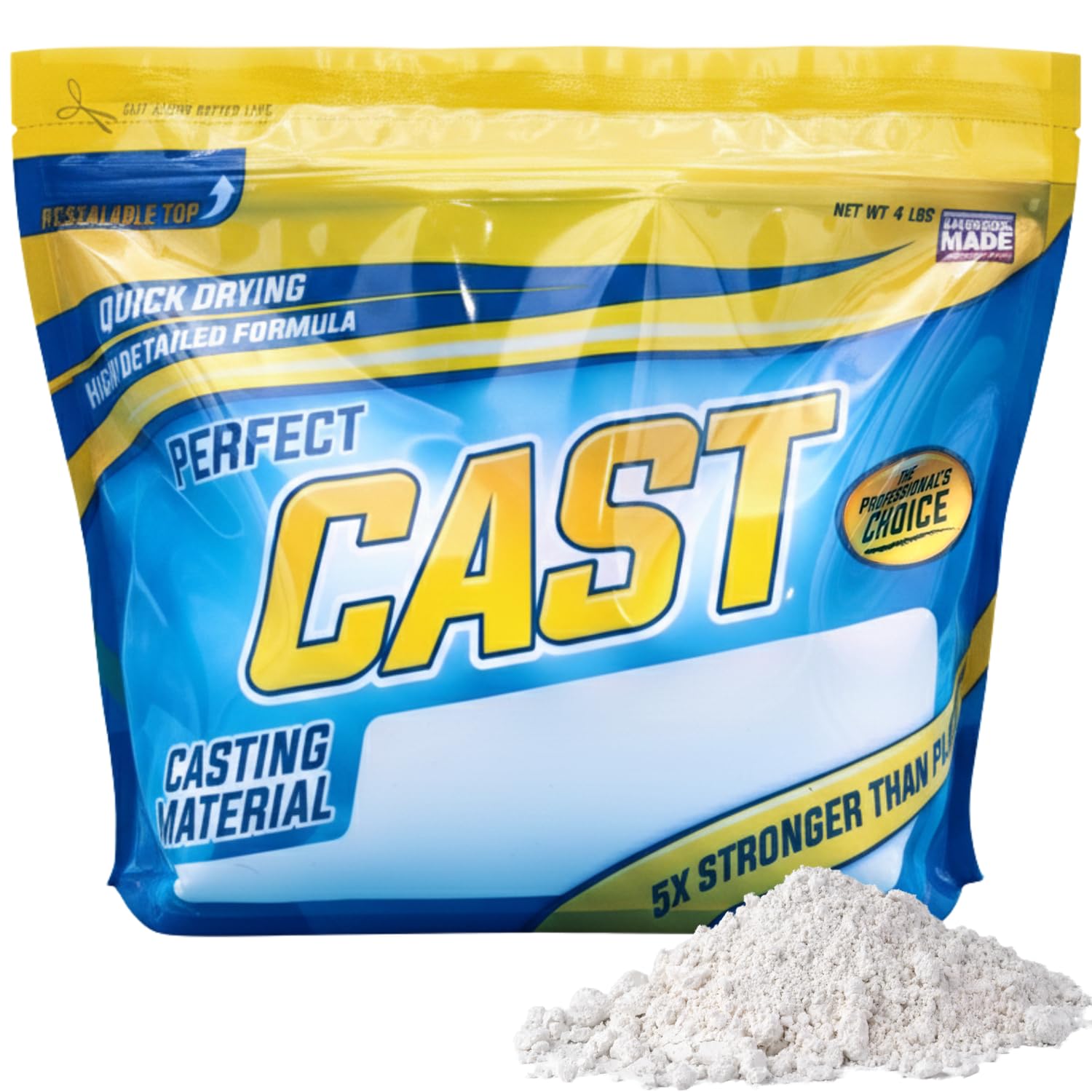 Perfect Cast Tough as Resin, Non-Toxic, Color-Blendable, Mix with Water Casting Material - 4 Pound