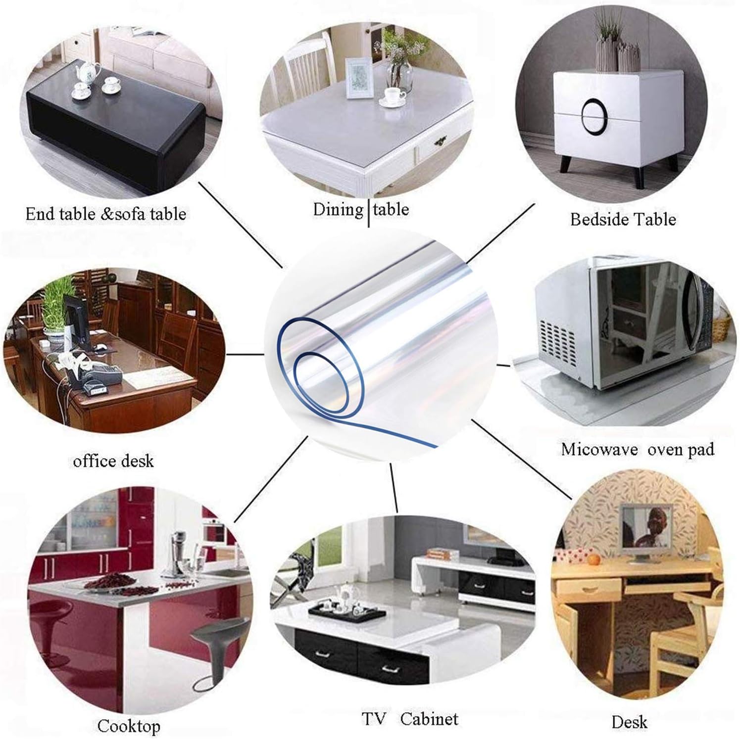 MYOYAY 79 x 39 inch 2mm Thick Clear PVC Table Cover Protector Soft Transparent Tablecloth Waterproof Oil Proof Kitchen Dining Table Cloth for Rectangular Table Writing Desk : Home & Kitchen