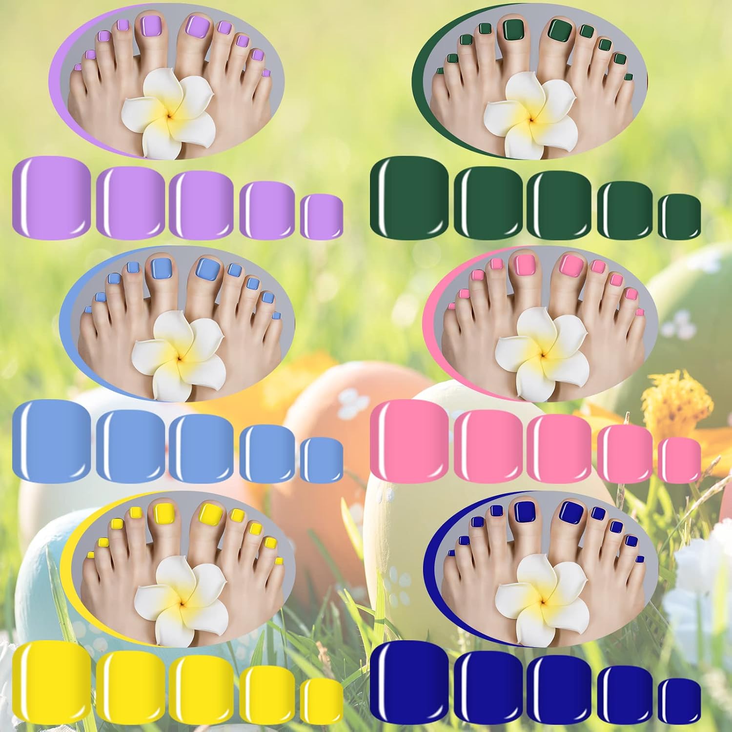 720 Pieces 30 Sets False Toe Nails Short Square Fake Toenails Solid Color Press on Toenails Full Cover Toe Press on Nails Matte False Toenails for Women and Girls (Bright Colors)