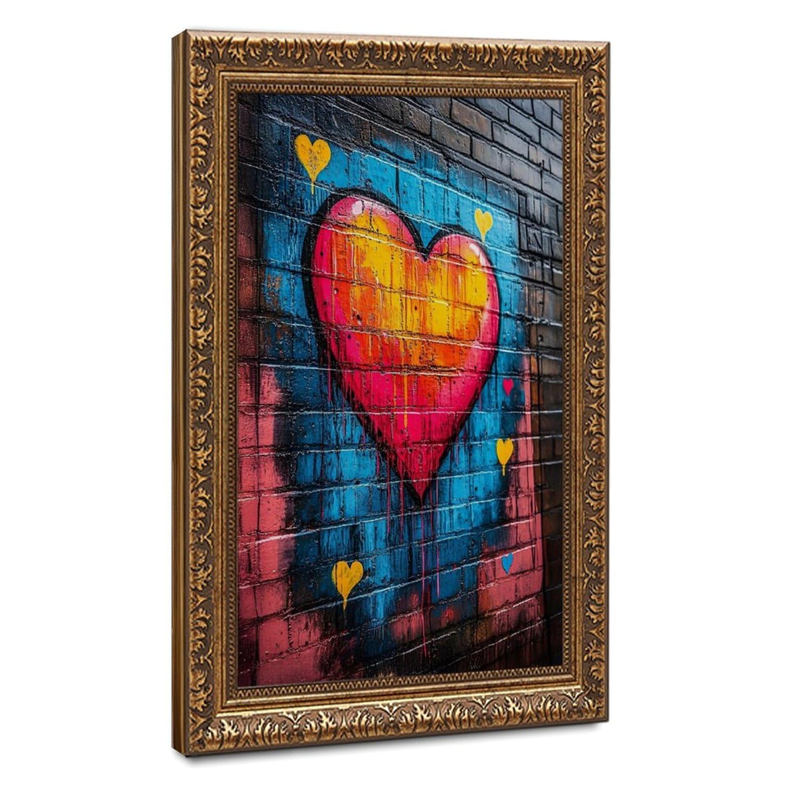 Bareronor Heart Graffiti Canvas Poster for Dorm Room Decor Gift