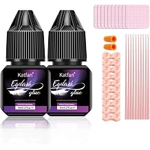 Eyelash Extension Glue - Extra Strong Professional Lash Glue 1 Sec Drying time | Retention - 8 Weeks | Black Adhesive for Semi-Permanent Extensions Salon Use for Lash Tech. 0.27, Fluid Ounces
