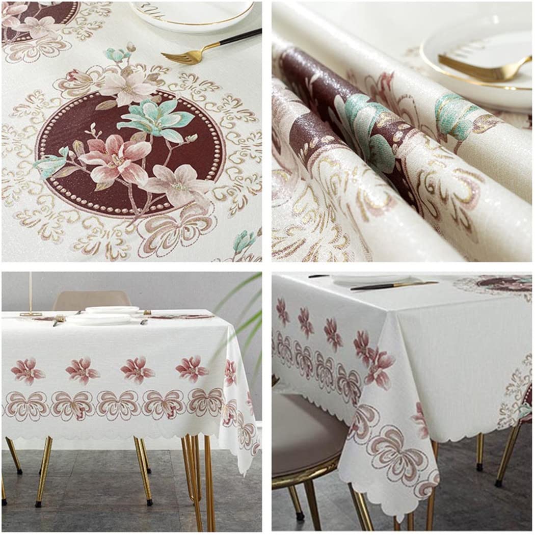 Mantel De Vinilo Rectangular Manteles Resinados Antimanchas Manteles Mesa Floral Impermeable Manteles De Plástico PVC Lavables para Cocina Restaurante Jardín Boda Fiesta Picnic,135x200cm