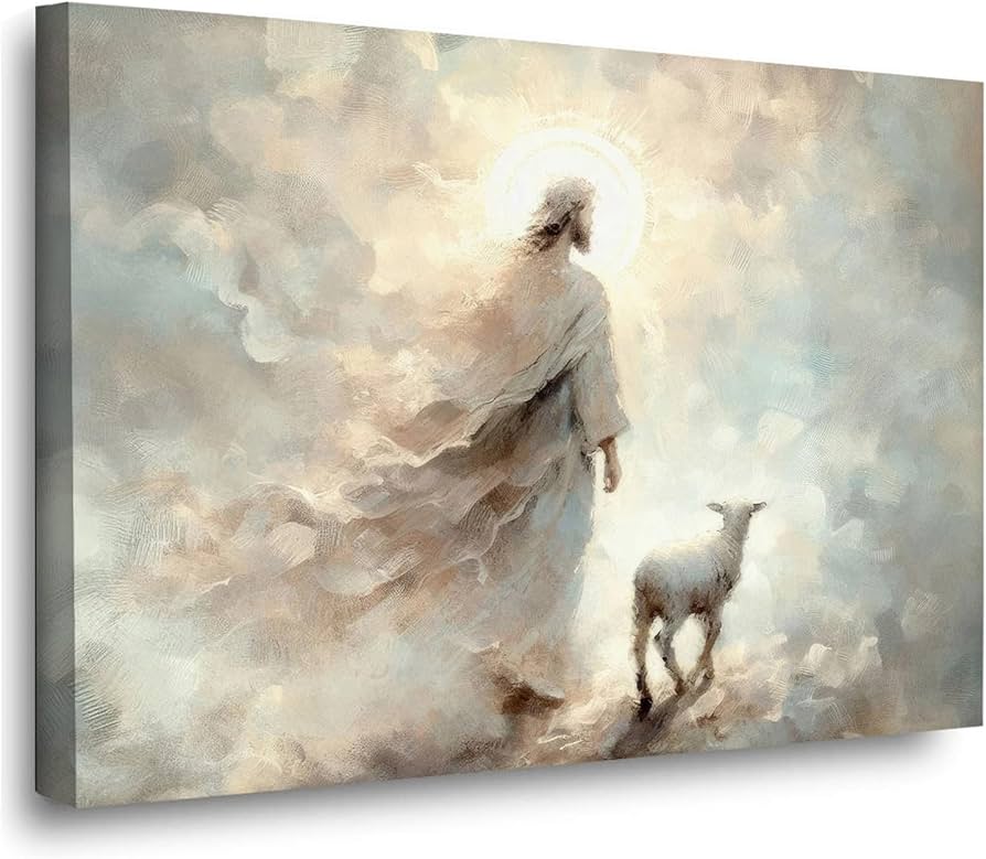 Amazon.com: ErnZi Parable wall art of the lost sheep, Jesus