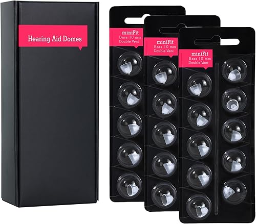 Cúpulas de audífono para Oticon Minifit Bass de 0394in de ventilación doble paquete de 3 cúpulas universales para suministros auditivos Oticon