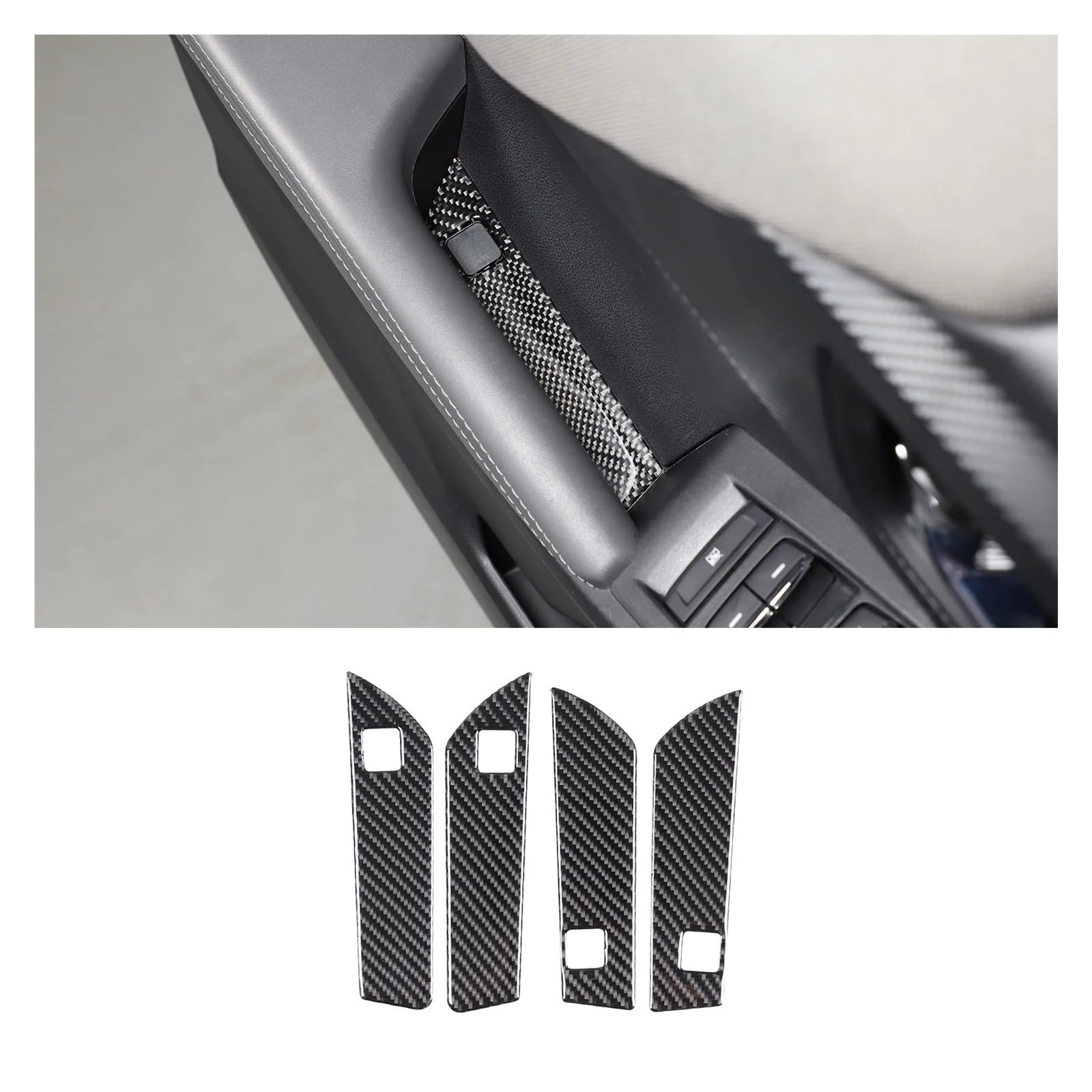 Interior Mouldings for Subaru for Crosstrek 2024 Black Carbon Fibre Car Interior Decoration Trim Frame Stickers Car Accessories Car Accessory(U-a)
