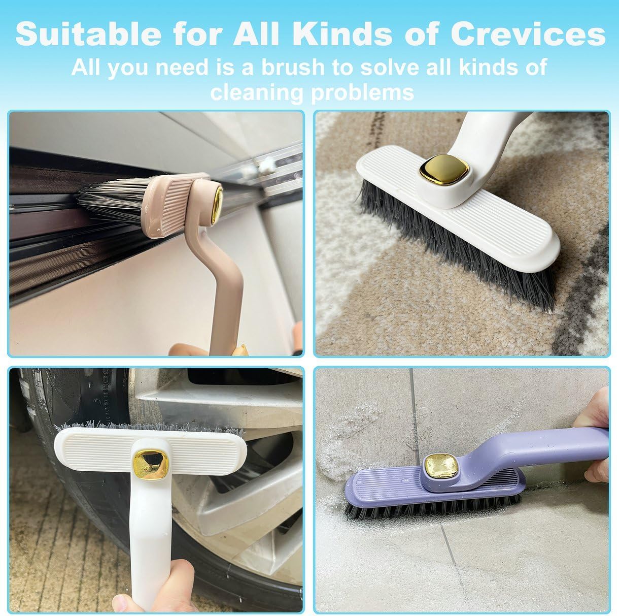 AFPIN- Multi Purpose Plastic- Bathroom Cleaning Brush | Tiles Cleaning Brush | Hard Bristle 360 Degree Rotation- Kitchen Floor Cleaner | Kitchen Cleaning Brush 1