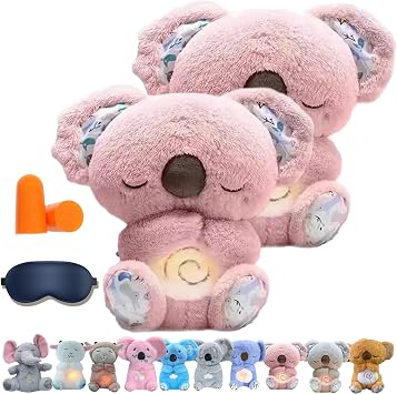Upgraded The Relief Koala, Anxiety Relief Koala, Adjustable Breathing Stuffed Animal with Musical Lights & Rhythmic Breathing Motion for Stress Relief & Emotional Support 2PCS B