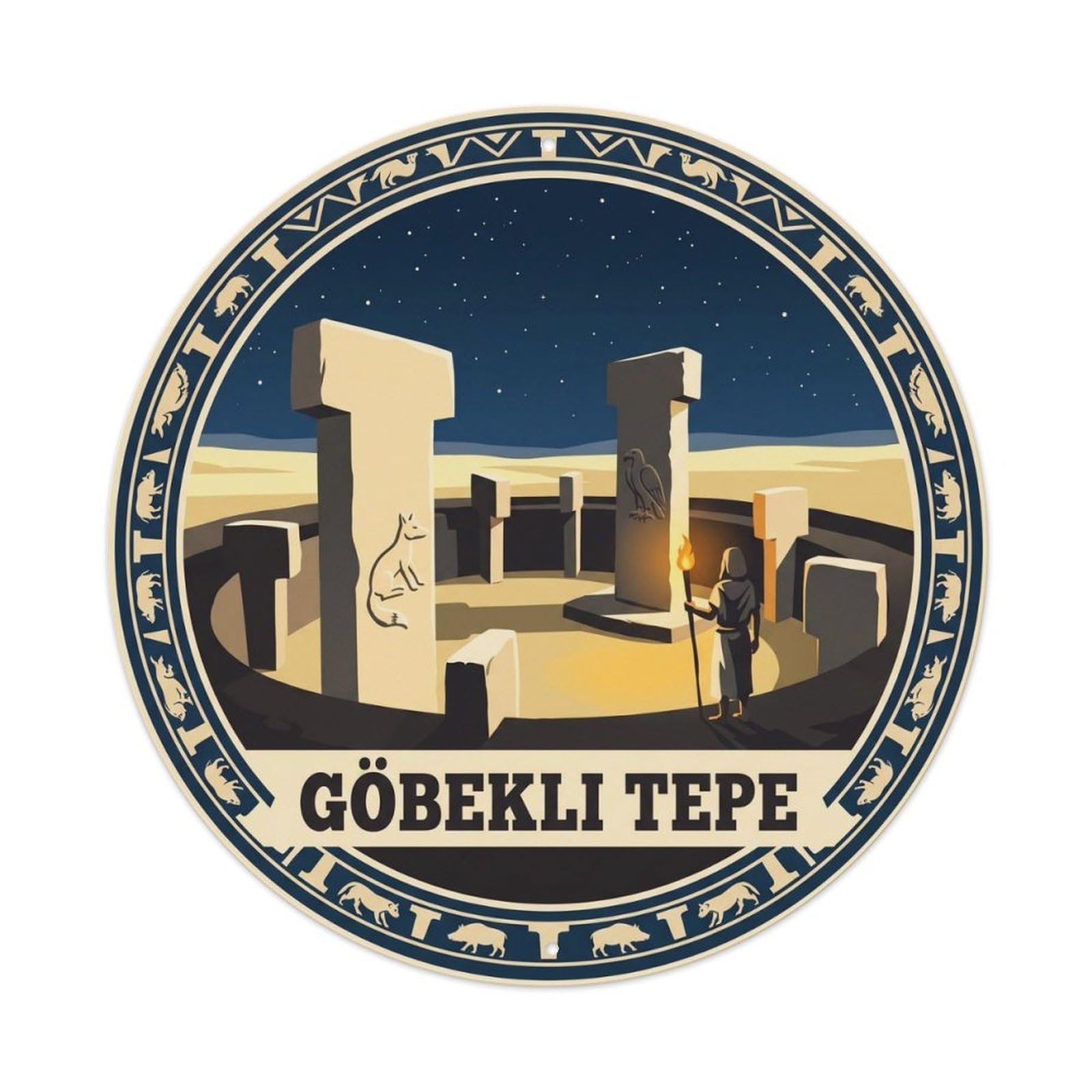 Gobekli Tepe Sanliurfa Ancient Landmark Turkey Metal Tin Sign