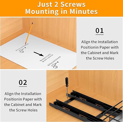 Miniatura 6 de Organizador de especias extraíble para gabinete, organizador de especias deslizante resistente para armarios de cocina y despensa, se adapta a
