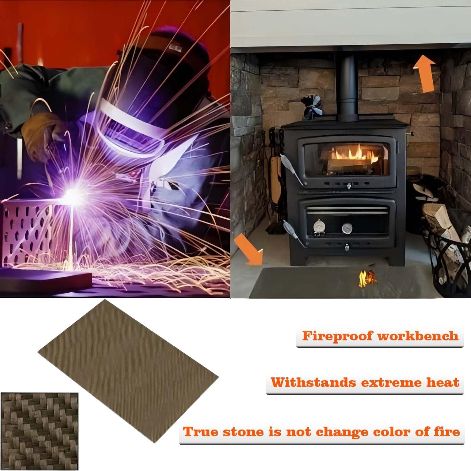 Titanium Reinforced Exhaust Heat Shield Mat with Adhesive Backed Resistant High-Temp for Wall Behind Grill 2500° F High Temp Protection Material Thermal Barrier Blanket Mat (24 x 36 inch)