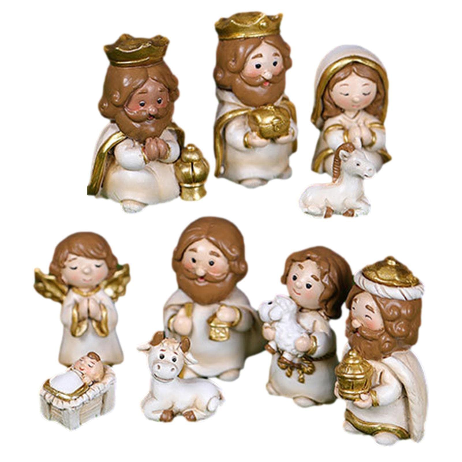 Buy Nativity Figurines Sets for Christmas, 10pcs Resin Nativity Manger