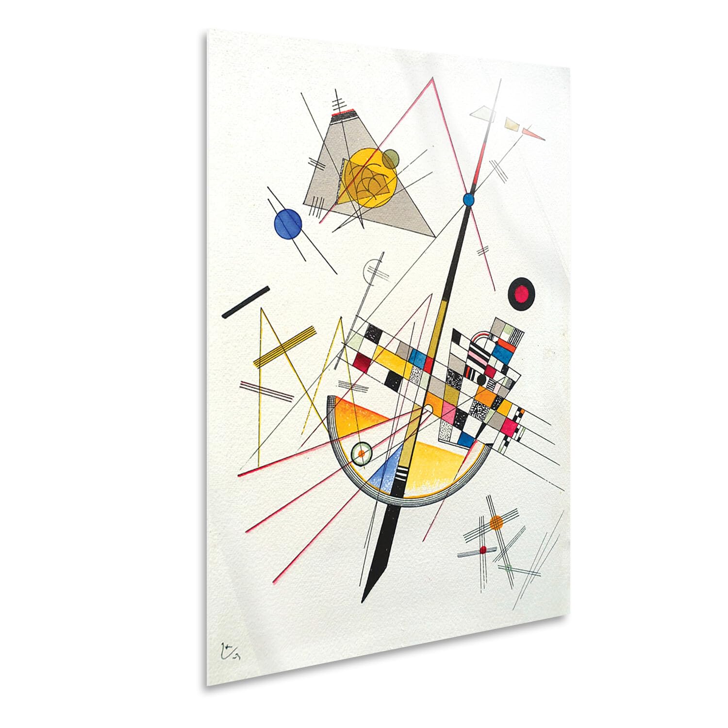 Giallobus - Quadro - Vassily Kandinsky - Tensione delicata - Vetro acrilico - 50x70 - Pronto da appendere - Quadri moderni per la casa