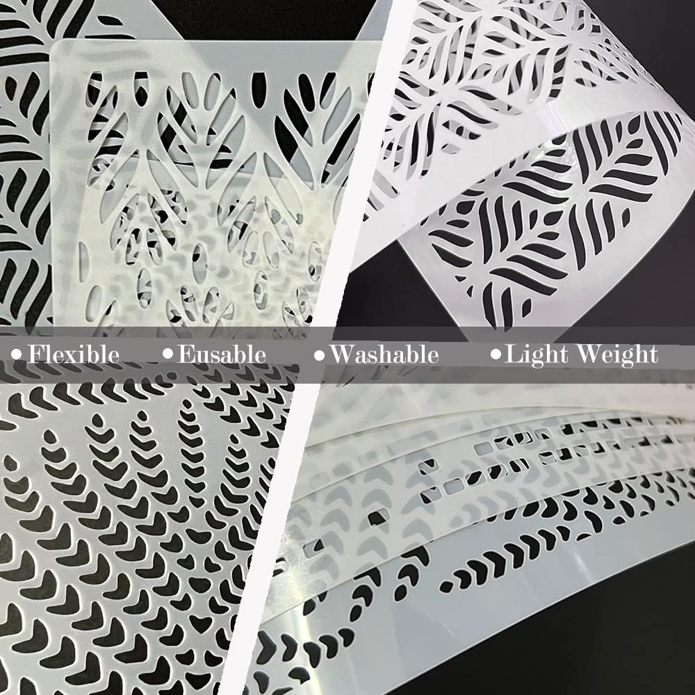 4 Pcs Floral Wedding Cake Stencils - Reusable Buttercream Templates for DIY Baking Decor